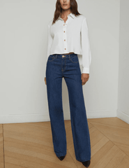 L'Agence Cosette Cropped High Low Blouse