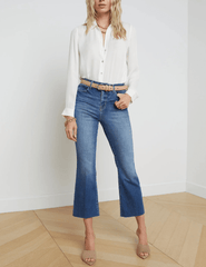 L'AGENCE Kendra High Rise Crop Flare Jeans in Cambridge