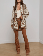 L'Agence - L'AGENCE Jair Jacquard Fringe Cardigan - Buy Online
