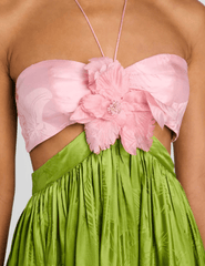 Retrofête - PRE-ORDER-Retrofête Prudy Halter Maxi Dress in Kiwi Rosa - Buy Online