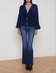 L'Agence Harriet Blouson Sleeve Cardigan