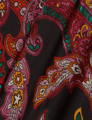 L'AGENCE Susanna Lace Bust Slip Maxi Dress in Black Multi Paisley Scroll