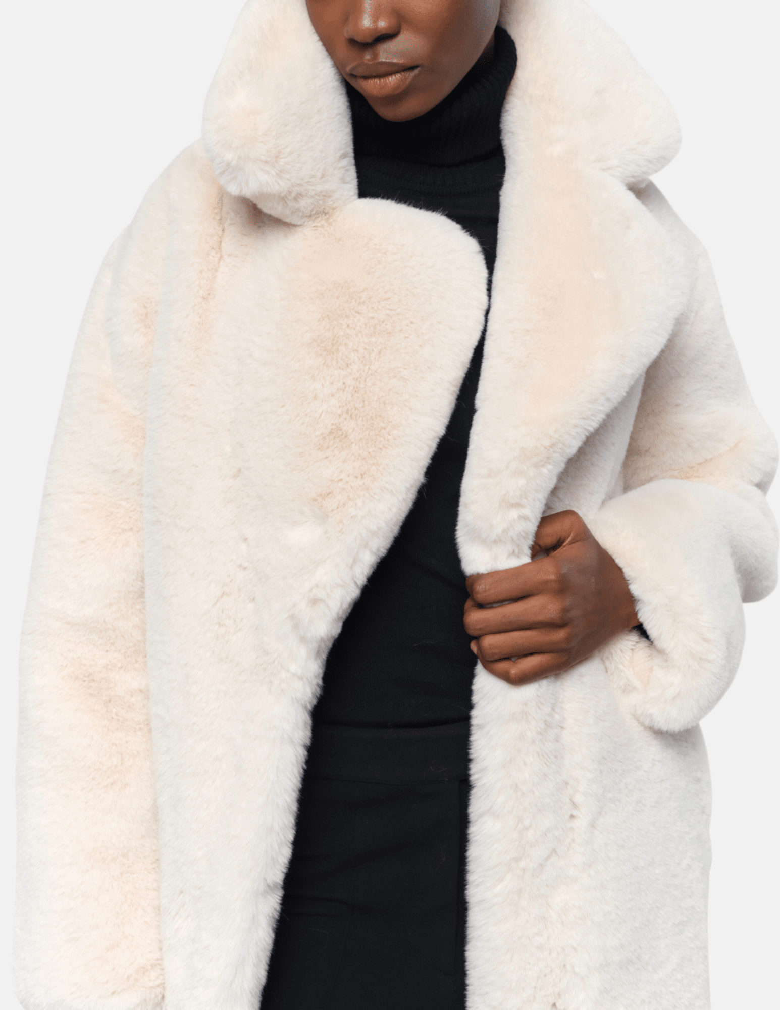 Apparis Steffi Faux Fur Long Coat in Cream XS by Steven Dann