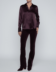PRE-ORDER-L'AGENCE Divya Pintuck Blouse in Dark Malbec