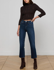 L'AGENCE Kamdyn Snap Button Mock Neck Sweater