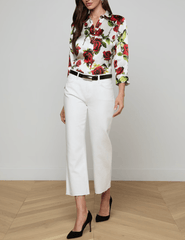 L'Agence - L'AGENCE Wanda High Rise Cropped Wide Leg Jean in Blanc - Buy Online
