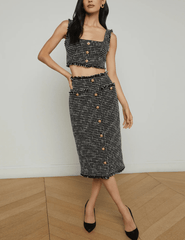 L'Agence Tai Tweed Midi Skirt