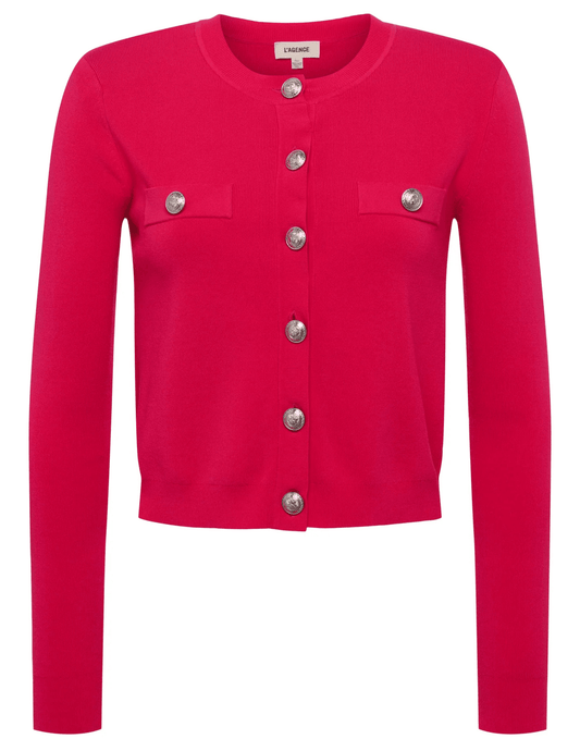 L'Agence Toulouse Cropped Crew Neck Cardigan