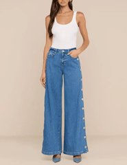 PRE-ORDER-L'AGENCE Jennings Snap Wide Leg Jean in Torsten