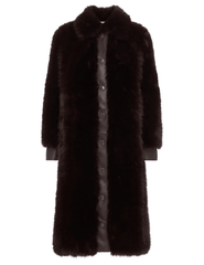PRE-ORDER-L'AGENCE Irisa Faux Fur Coat In Coffee Bean