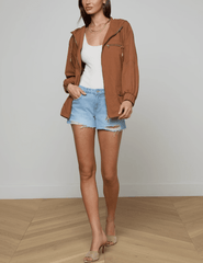 L'Agence - L'AGENCE Calina Windbreaker Jacket in Fawn - Buy Online