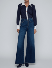 L'Agence - L'AGENCE Leslie French Cuff Bodysuit in Midnight - Buy Online