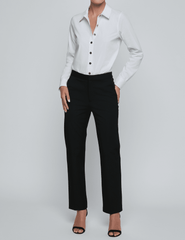 L'Agence - L'AGENCE Blake Poplin Long Sleeve Bodysuit in White - Buy Online