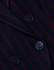 L'AGENCE Kenzie Double Breasted Blazer in Midnight Red Pinstripe