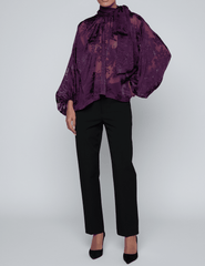 PRE-ORDER-L'AGENCE Rhett Lace Oversized Blouse in Medium Violet