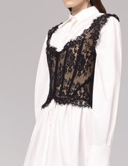 PRE-ORDER-Giuseppe Di Morabito Corset Mini Shirt Dress in Off White