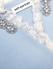 Self-Portrait - PRE-ORDER-Self-Portrait Crystal Trim Peplum Cardigan - Buy Online