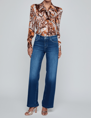L’AGENCE Scottie High Rise Wide Leg Jeans in Delaney