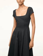 STAUD Wells Short Sleeve Midi Dress