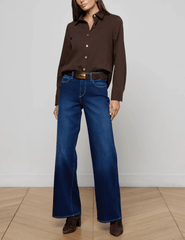 L'AGENCE Ellery Long Sleeve Button Blouse