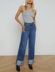 L'Agence Miley High Rise Wide Leg Cuff Jean