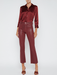 L'Agence Kendra High Rise Cropped Coated Jean