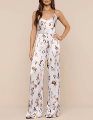 L'Agence - L'AGENCE Charmy Satin Cami in Ecru Multi Lock Butterfly - Buy Online
