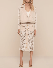 L'Agence - PRE-ORDER-L'AGENCE Novelle Lace Trench in Biscuit - Buy Online