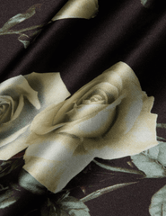 PRE-ORDER-L'AGENCE Sayla Silk Maxi Dress in Black Ivory Romantic Rose