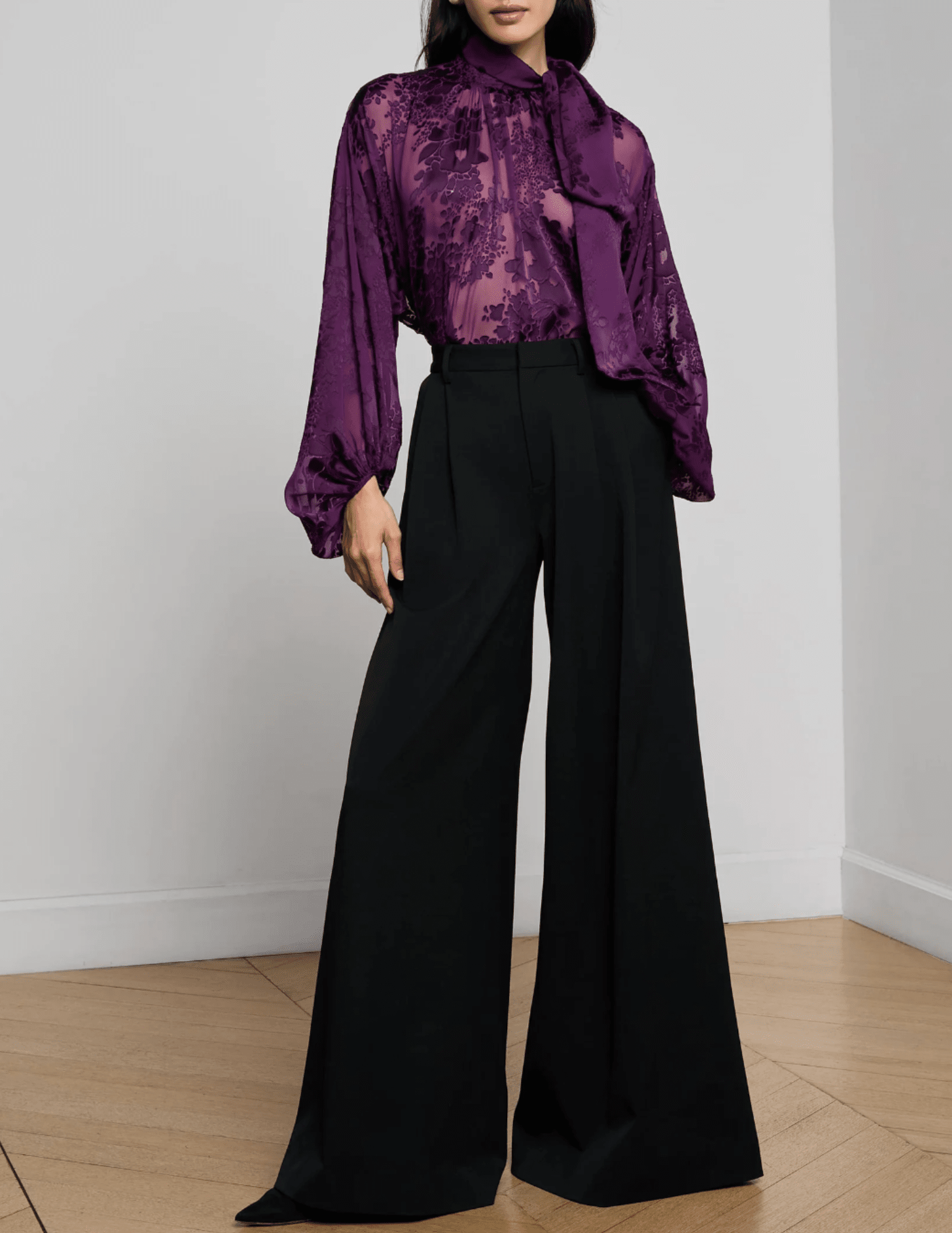 L'Agence - L'AGENCE Chelsy Wide Leg Pant in Black - Buy Online