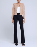 L'Agence Jayde Collarless Leather Jacket
