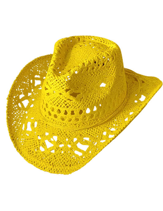 St. Barths La Robe - St. Barths La Robe Libby Straw Western Hat in Yellow - Buy Online