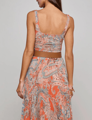 L'Agence Rasha Shirred Mesh Tank