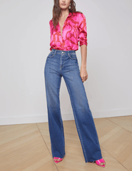 L'AGENCE Scottie High Rise Wide Leg Jeans in Hasting