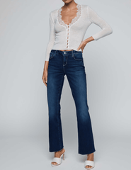 L'Agence - PRE-ORDER-L'AGENCE Eluna Lace Trim Cardigan in Ivory - Buy Online