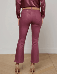 L'Agence - L'AGENCE Kendra High Rise Cropped Coated Jeans in Deep Mauve - Buy Online