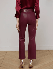 L'Agence - L’AGENCE Kendra Coated Cropped Jeans In Dark Port - Buy Online