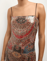 Veronica Beard Leda Strapless Sequin Midi Dress