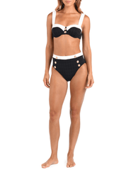 PRE-ORDER-L'Agence Vanessa Color-Block High Waisted Bikini Bottom