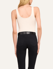 L'AGENCE Nica Scoop Neck Bodysuit in Vintage White