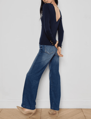 L'Agence - L'AGENCE Kolie Chain V-Neck Top in Midnight - Buy Online