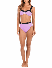 PRE-ORDER-L'Agence Vanessa Color-Block High Waisted Bikini Bottom