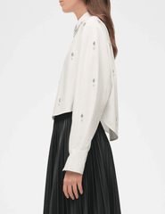 Simkhai Renata Embellished Cropped Shirt