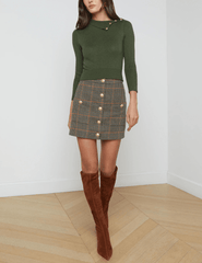 L'Agence Zander Button Front Mini Skirt