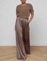 L'Agence - PRE-ORDER-L'AGENCE Guinevere Short Sleeve Crop Sweater in Cardamom - Buy Online