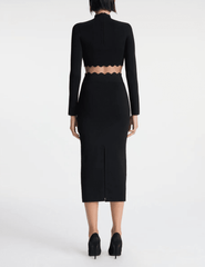 A.L.C. Quincy Scalloped Knit Midi Skirt