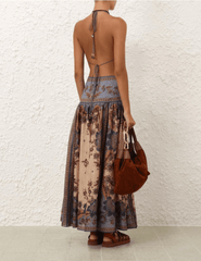 PRE-ORDER-Zimmermannn Ascension Plunge Halter Maxi Dress