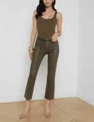 L'Agence Kendra High Rise Cropped Coated Jean