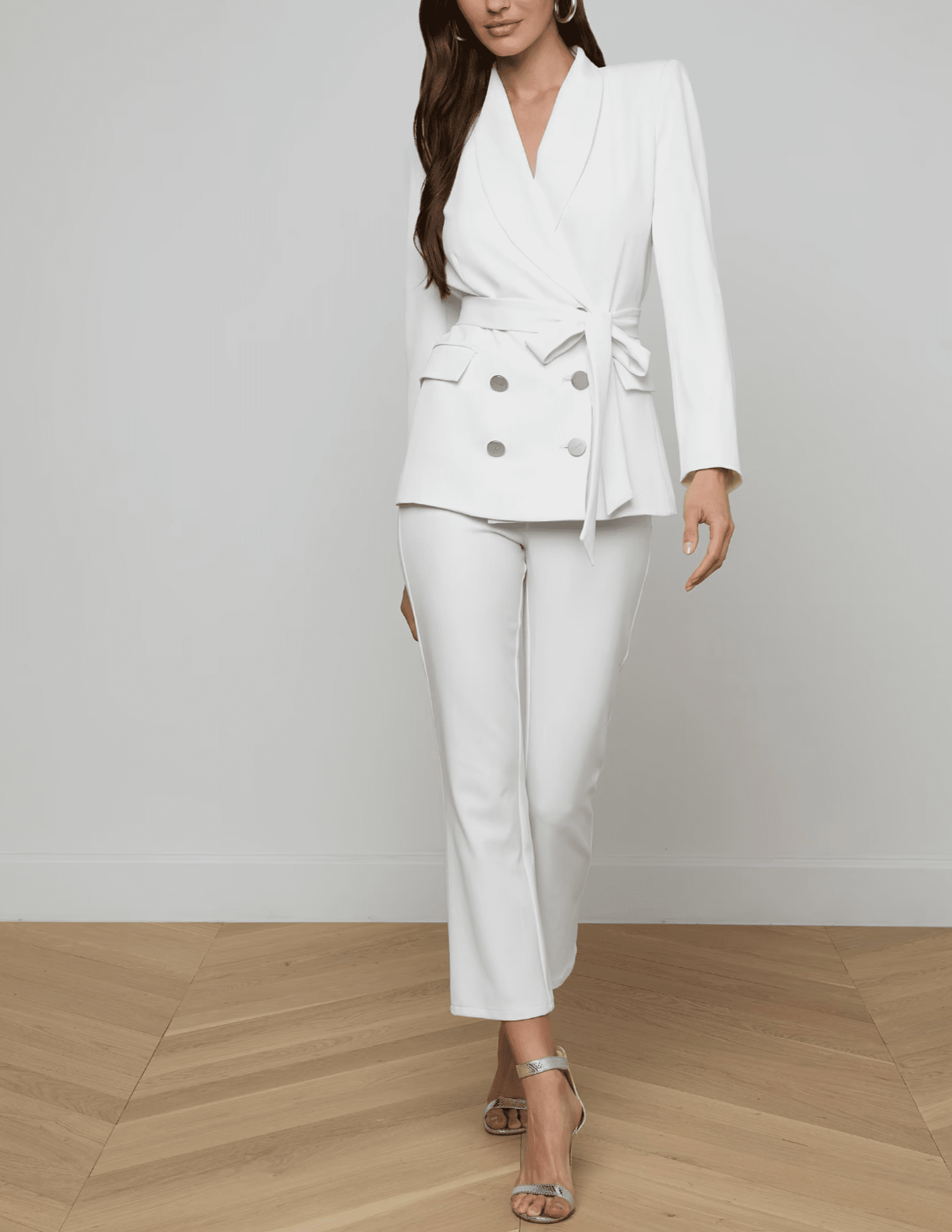 L'Agence - L'AGENCE Aven Wrap Blazer in Ivory - Buy Online