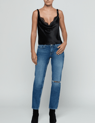 PRE-ORDER-L'AGENCE Evadne Cowl Neck Tank in Black